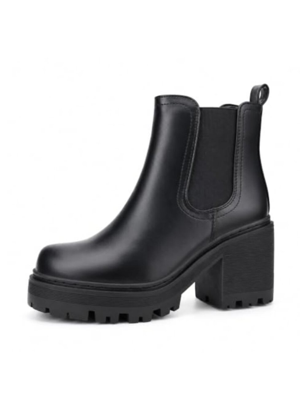 Chelsea Ankle Boots Slip-On Block Heel Platform Boots Women